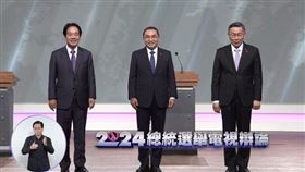 ▲總統辯論會賴清德侯友宜柯文哲