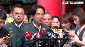 民進黨總統候選人賴清德今（31）日上午赴桃園平鎮鎮安宮參香前受訪