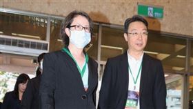 ▲蕭美琴抵辯論會場（圖／記者邱榮吉攝影）