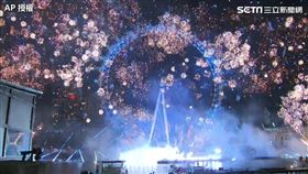 英國倫敦眼跨年煙火秀（圖／AP授權）