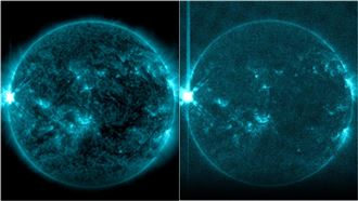 太陽閃焰迎新年！鄭明典曬璀璨藍光畫面