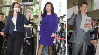 吳欣盈亮紫色洋裝吸睛！KP徽章遭捕捉戴歪