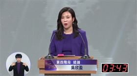 ▲副總統辯論會第四階段吳欣盈結論