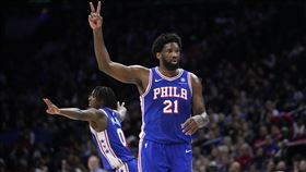 ▲恩比德（Joel Embiid）傷後復出轟31分「大三元」，連14場至少30分10籃板。（圖／美聯社／達志影像）