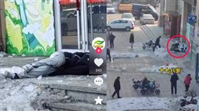 大陸山東日前一名男大生，走在路上時，屋簷上的冰塊突然掉落，當場重擊他的腦部，送醫急救後被宣告不治。（圖／抖音）