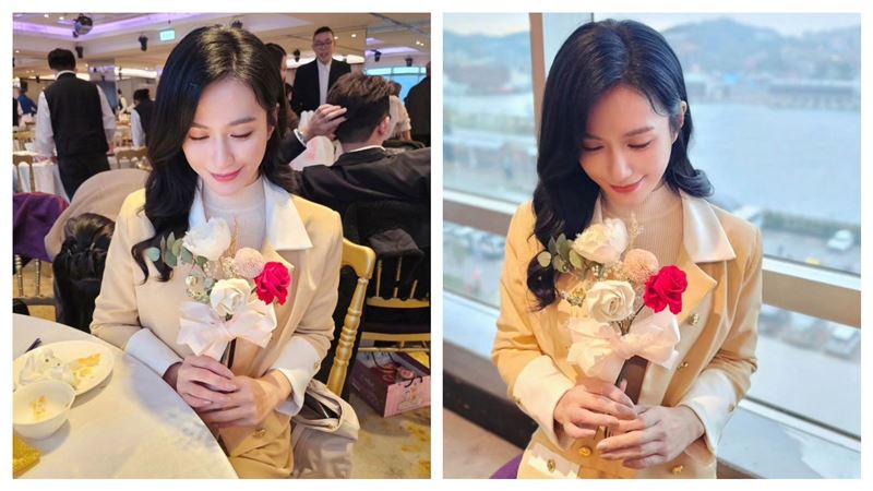 天道女神嗨喊要結婚了　報喜開心秀捧花