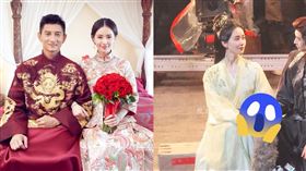 劉詩詩片場靠張雲龍。（圖／翻攝自微博）