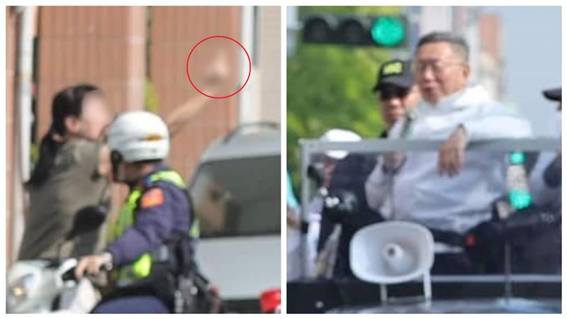 柯文哲台中掃街　「熱情支持者」比中指