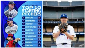 ▲《MLB Network》公布10大先發投手排名，大聯盟1球未投的山本由伸沒入榜。（圖／翻攝自MLB推特）