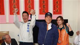 宋楚瑜今天輔選時，首次對外表態支持侯友宜。（圖／親民黨提供）