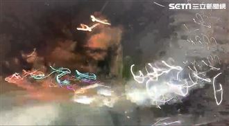 尾牙喝酒硬開車　正妹翻車撞擊視角影曝光