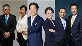賴清德、蕭美琴，侯友宜、趙少康，柯文哲、吳欣盈（3組候選人競辦提供）