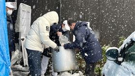 慈濟日本分會1月13日中午前在石川縣穴水町提供約300人份熱食發放。（圖／慈濟基金會提供）