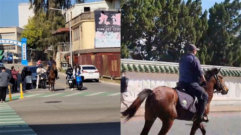 金門男「騎馬」去投票　路人驚呆畫面曝光