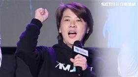 ▲黃珊珊在柯文哲競總演說。（圖／記者邱榮吉攝影）