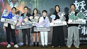江志倫（左起）、導演王世偉、王心楀、王宥謙、陳雪甄、徐灝翔出席《妖怪森林》首映會。（圖／原金國際有限公司提供）