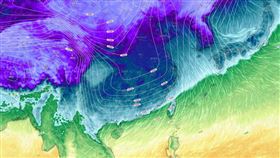 圖為歐洲數值模式23日清晨溫度分布，升級寒流（圖／翻攝自台灣颱風論壇｜天氣特急 臉書）