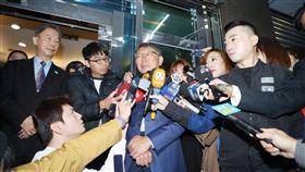 ▲柯文哲選後首次現身參加台灣民眾黨中央黨部暨競辦主管會議。（圖／記者邱榮吉攝影）