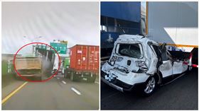 台66,夾殺,砂石車,轎車（圖／翻攝畫面）