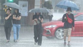 天氣,氣象,下雨,颱風,降雨,雨天,停班,停課,上班,上課,冒雨,雨傘,撐傘,淋雨,強風,豪雨（示意圖／邱榮吉攝影）