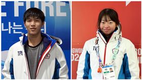 在韓國舉行的江原冬青奧19日晚間舉行開幕式，台灣代表團由男子冰球代表隊隊長吳凱振（左）與女子雪橇小將戴瑋辰（右）共同擔任掌旗官。（圖／翻攝自體育署官網）