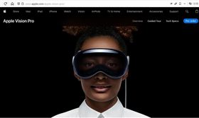 蘋果推出首款空間運算裝置Vision Pro。(圖/翻攝蘋果官網)