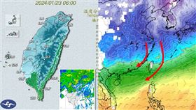 入冬最強寒流發威！全台90%變「冰凍番薯」　專家：高溫過不了12度。（圖／翻攝自「觀氣象看天氣」、「林老師氣象站」臉書）
