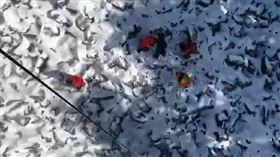 品田山登山客，失溫，搜救吊掛，池有山石瀑，積雪風勢大(圖／翻攝畫面)