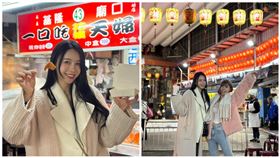 ▲「全民表妹」李雅英和隊友艾融去基隆廟口品嚐夜市美食。（圖／桃園永豐雲豹球團提供）