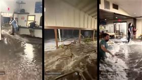 南太平洋馬紹爾群島一處美國重要軍事基地遭到巨浪侵襲。（圖／翻攝自YouTube-WorldMaverik頻道）
https://www.youtube.com/watch?v=q87Fx3jB61c&t=2s