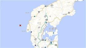 日本石川縣能登地方外海，今天下午2時40分（台灣下午1時40分）左右發生推估規模4.5地震。（圖／翻攝自日本氣象廳網站）