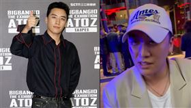 勝利出現在信義區ATT4FUN的門口被粉絲認出。（組合圖／翻攝自threads）