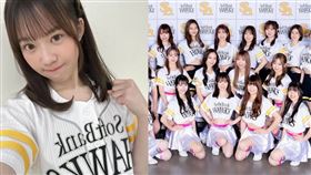  邱品涵（中）正式成為日本職棒福岡軟銀鷹啦啦隊Honeys。（圖／翻攝自softbankhawks_performanceteam IG）