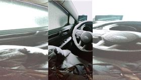 上太平山等雪當車床族　一覺醒來慘遭冰封（圖／翻攝畫面）