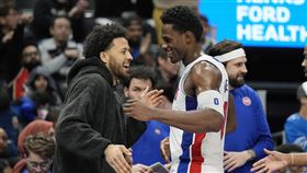 ▲活塞球星康寧漢（Cade Cunningham），杜倫（Jalen Duren）帶領球隊贏球。（圖／美聯／達志影像）