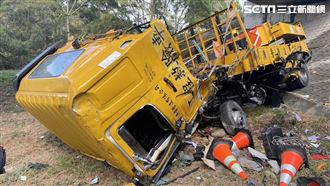 國道3號工程緩撞車高架翻落　1命危1重傷