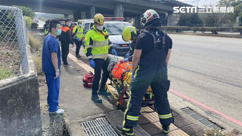國道緩撞車遭撞釀1死1傷　亡者妻認屍淚崩