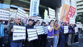 李信燕機師工會理事長/長榮機師工會/抗議（圖／記者邱榮吉攝影）