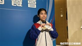 本屆聖保羅世界聽障青年運動會台灣代表團年紀最小的泳將李翊菱。（圖／記者蔡厚瑄攝影）