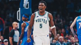 灰狼新少主艾德渥斯（Anthony Edwards）。（圖／翻攝自灰狼隊官方X）