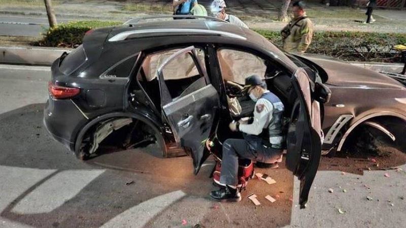 酒駕釀禍！男子駕車猛撞安全島波及女騎士