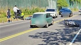 新北,新莊堤外便道,摔車,安全帽,犁田,摔車,驚險,