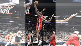 ▲威廉森（Zion Williamson）在溫班亞馬（Victor Wembanyama）面前投進致勝球。（圖／美聯社／達志影像）