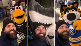 ▲瓦托在NHL收集各隊吉祥物的合照。（圖／翻攝自MLB.com）