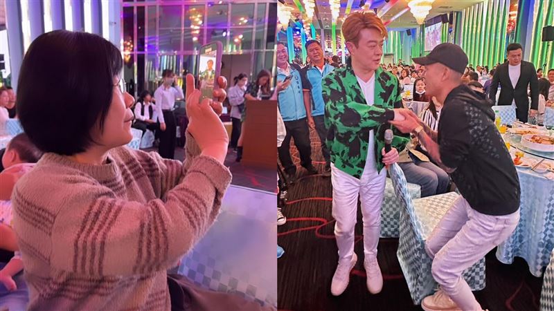 鳳梨陪媽吃尾牙　翁立友現身打招呼嚇爛