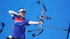 ▲成都世大運，射箭複合弓女團銅牌，台灣隊國手許嬿樺。（圖／大專體總提供）