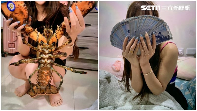 台灣好棒！外籍女捧龍蝦、鈔票向同鄉炫富