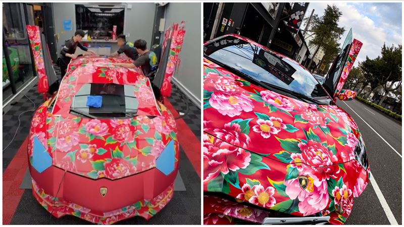 獨/吊車大王愛車貼東北大花 超狂過程曝