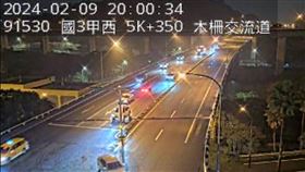 不斷更新／除夕夜車流減緩！國3甲「這路段」車速45公里。（圖／翻攝自高公局即時影像）