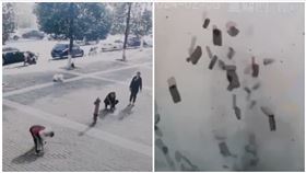 水溝蓋,鞭炮,下水道,爆炸（圖／翻攝自微博）